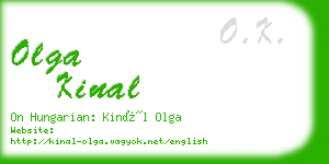 olga kinal business card